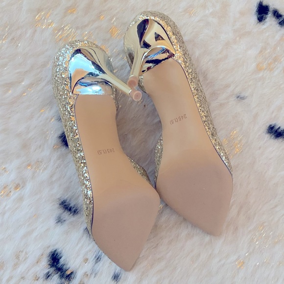 Champagne glitter high heels BRANDNEW! - Picture 3 of 4
